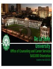 apq test dlsu|SAS1000 Orientation EB2.